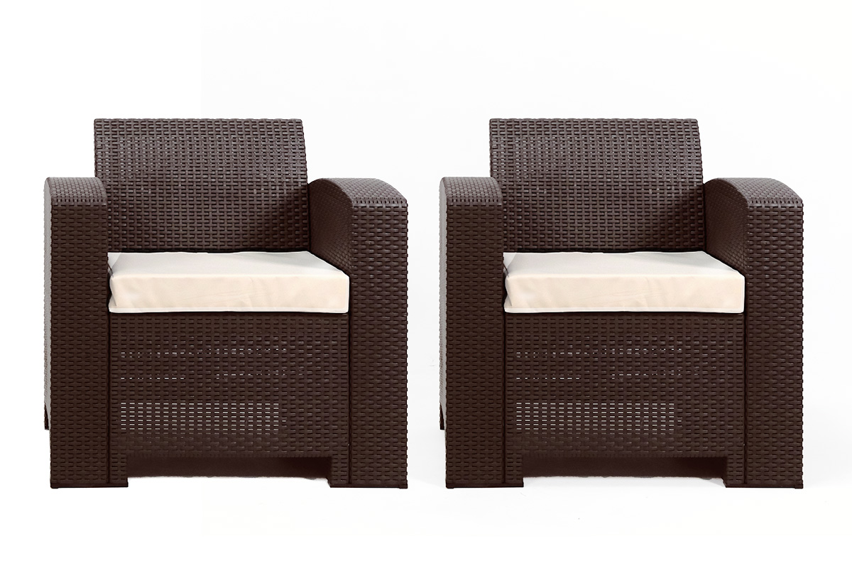 B:Rattan Rattan premium, комплект из 2-х кресел в цвете венге с подушками