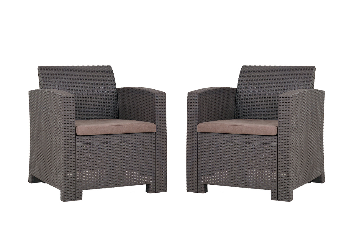 B:Rattan Arizona b:rattan, Кресло (2шт.), венге (2 подушки)