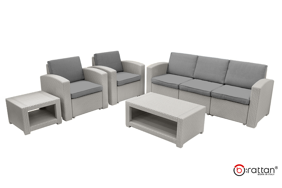 B:Rattan Комплект мебели Rattan Premium 5, СЕРЫЙ, NEW